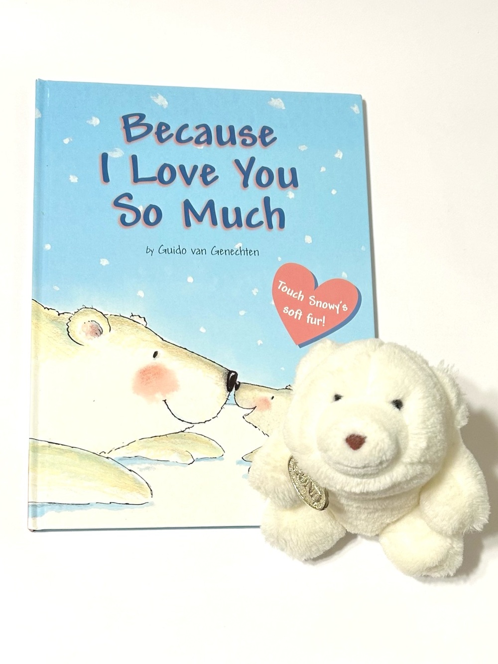 Vintage 1980 Gund “Snuffles” Polar Bear with Because I Love You So Much Book
